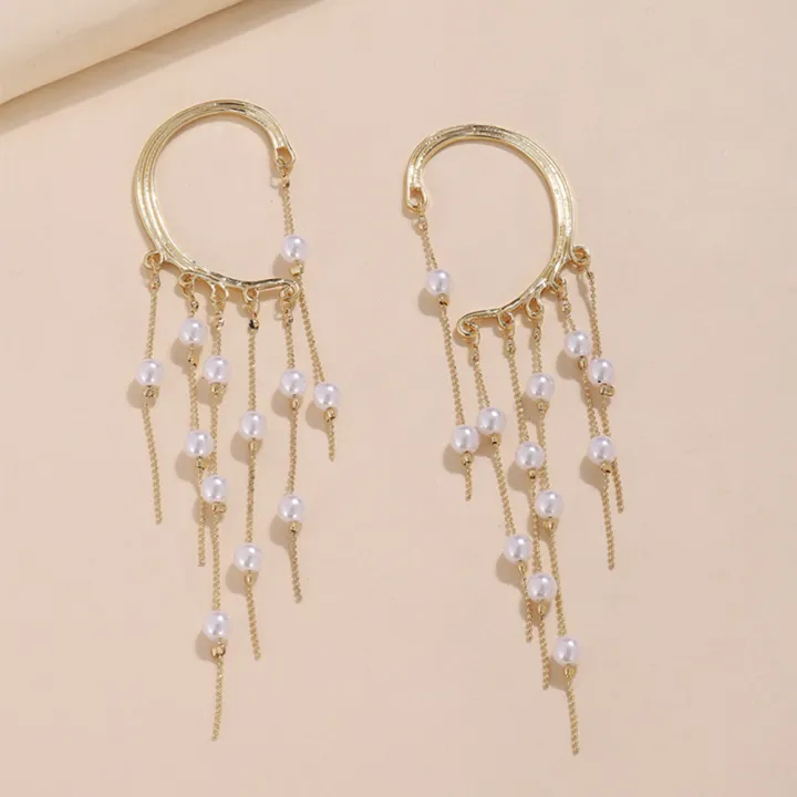 Jewelrys%20Gifts%20Earrings%20Long%20Earring%20Bohemia%20For%20Women%20Drop%20Dangle%20Earrings%20Pearl%20Earrings%20Golden%20Color%20Earrings%20-%20Image%204