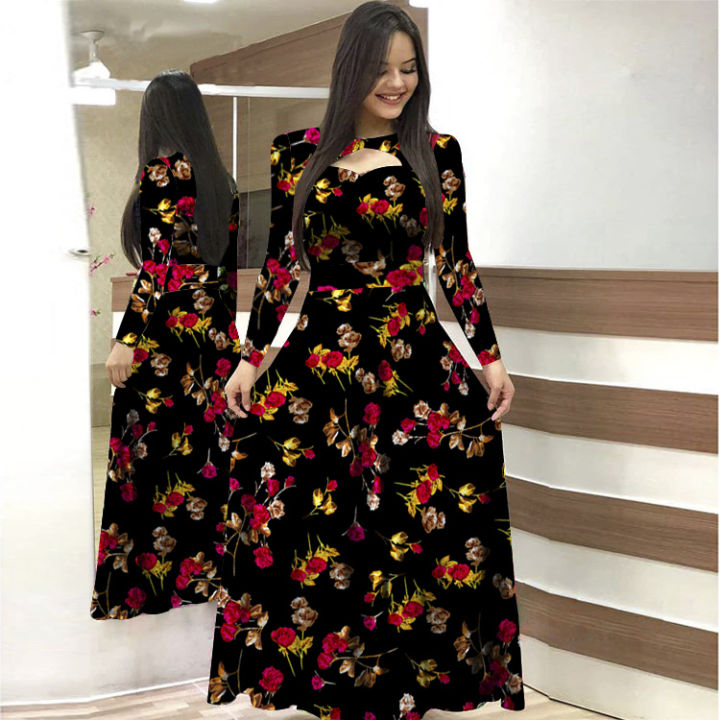Women%20Attractive%20High-Quality%20Rose%20Print%20Semi%20long%20Kurti%20Digital%20print%20-%20Image%202