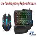 one hand PUBG/FREEFIRE RGB Gaming Keyboard&RGB MOUSE gaming combo.