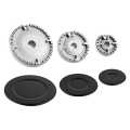 3 Pack Gas Stove Burner Caps and Burner Head Replacement Kit Universal Cooker Hat Set As Shown Metal Fit Most Gas Stove Burners.