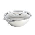 Stainless Steel Soup Bowl with SS Lid  -  14cm -  Silver. 