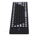 Silicone Keyboard Fully Sealed Design Lightweight Portable Silent Soft Comfortable USB Wired Silicone Keyboard for PCBlack. 