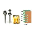 1/4 Inch Rabbeting Router Bit with 6 Bearings Set & 1 Set 1/4Inch Slot ,Assembly 6 Cutters.