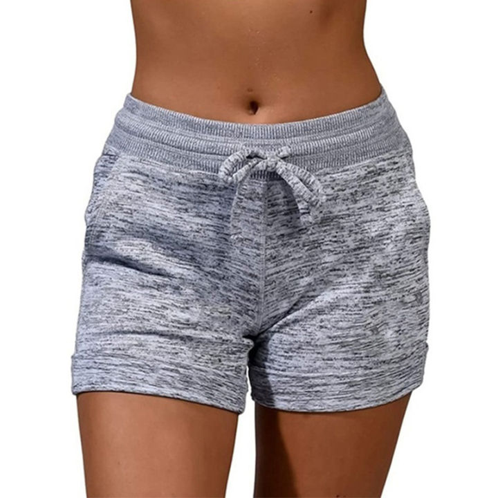 Womens%20Solid%20Elasticated%20Waist%20Shorts%20Ladies%20Summer%20Yoga%20Gym%20Fitness%20Jogging%20Hot%20Pants%20Sweatpants%20Clothing%20-%20Image%202