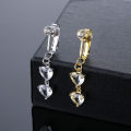 Fake Belly Button Ring Fake Belly Piercing Two Crystal Heart Clip Body Ornament Yao Store. 