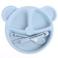 baby Dinnerware Anti-hot Wheat Straw Training Plate Cartoon Bear Dishes Babybowl. 