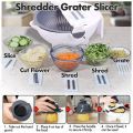 New 9 in 1 Multifunction Magic Rotate Vegetable Cutter with Drain Basket Vegetables Chopper Veggie Slicer Kitchen Tool with 8 Dicing Blades. 