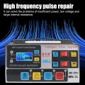 Intelligent Pulse Repair Car Battery Charger EU Plug 12V/24V 220W LCD Display High Power Fully Automatic High Frequency. 