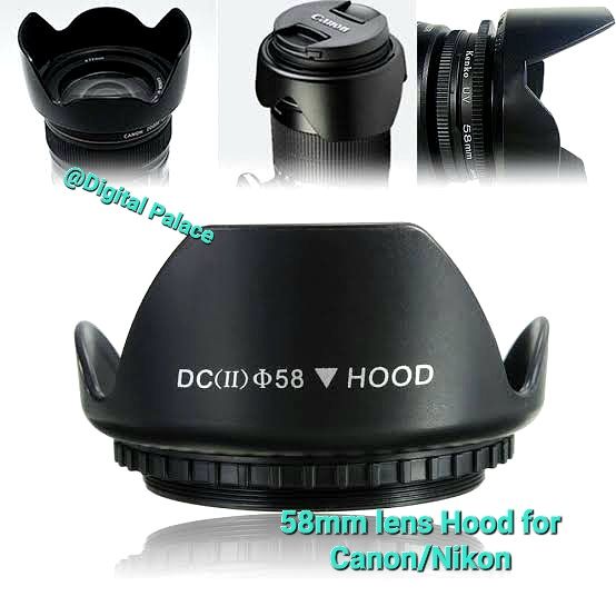 58Mm Flower Lens Hood For Canon/Nikon Eos 55-250Mm 18-55Mm Ef Lens