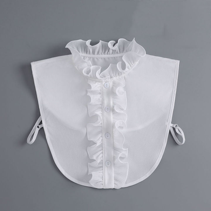 Alien Korean Stand Collar for Women Shirt Front Ties Detachable Collar Stand Dress Sweater False Collar Girls Fuax Cols Accessory
