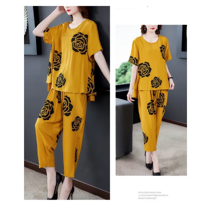 2pcs%20Women%20Casual%20Wanita%20Seluar%20Baju%20Individual%20Set%20Wear%20Top%20and%20Pants%20Lady%20Tracksuit%20Short%20Sleeve%20#2311%20-%20Image%205