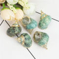 5 PCs Natural Shell Pendants Gold Conch/ Sea Snail Multicolors Charms For Fashion DIY Handmade Jewelry Making. 