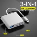 3 In 1 SD TF Card Reader For iPhone 15 Pro Max USB Type C Camera Converter For iPad Macbook Samsung Xiaomi One Plus OTG Adapter. 