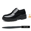 Platform High Heel 4/7/9 CM Height Increase Casual Men Brogue Patent Leather Shoe Man Oxford Dress Shoes Elevator Formal Wedding KEEMEEUYZO.