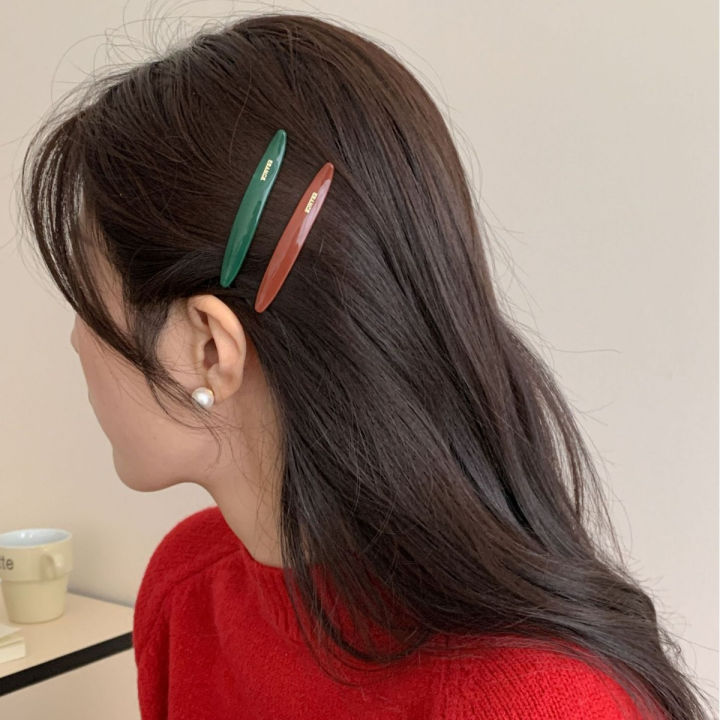 Hair Clip French Barrettes Accessories Pony Hair for Women and Girls Rolled up Acetate Headwear Giorgio Morandi Color ~ South Korea France bangs clip a word duck bill clip, French simple small side clip broken hair clip