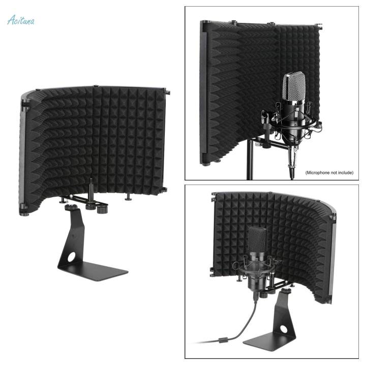 Microphone%20Mic%20Isolation%20Shield+%20Stand%20Soundproofing%20Vocal%20Reflection%20Filter%20-%20Image%205