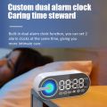 RBT-G30 Mirror Colorful Light Subwoofer Bluetooth Alarm Clock Audio, Spec: Sensor Version (Black). 