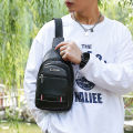 Men\'s Sling Chest Bag USB Port Crossbody Bags Beg Silang Handbag Water Resistant Travel Shoulder College Student. 