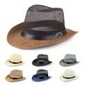 Hats for Men Middle-aged and Elderly Summer Linen Sun Hat Small Top Hat Sun Block Hat Outdoor Straw Hat.