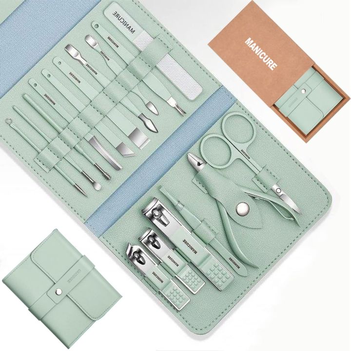 16Pcs%20Manicure%20Set%20Stainless%20Steel%20Nail%20Clippers%20Kit%20And%20Pedicure%20-%20Image%202
