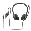 Logitech H390 Wired Headset, Stereo Headphones with Noise-Cancelling Microphone, USB, In-Line Controls, PC/Mac/Laptop.