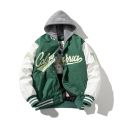 Embroidery Varsity Jacket Men Women Letter Vintage Jacket Fashion Baseball Coat Male Spring Autumn Windbreaker Korean Blue Green.