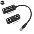 3 in 1 RJ45 Splitter LAN Ethernet Network RJ45 Connector Extender Adapter Cable for Networking Extension 1 Male to 2/3 Female.