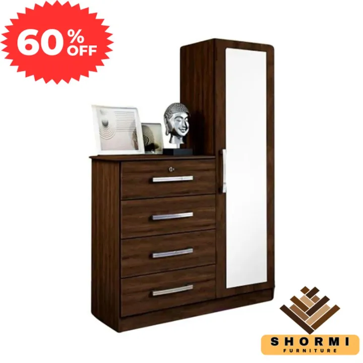 Highly Vital - Urban Vibes - Almirah With 4 Drawer Wardrobe by Shormi Furniture - Furniture & Decor - Unrivaled in Genre