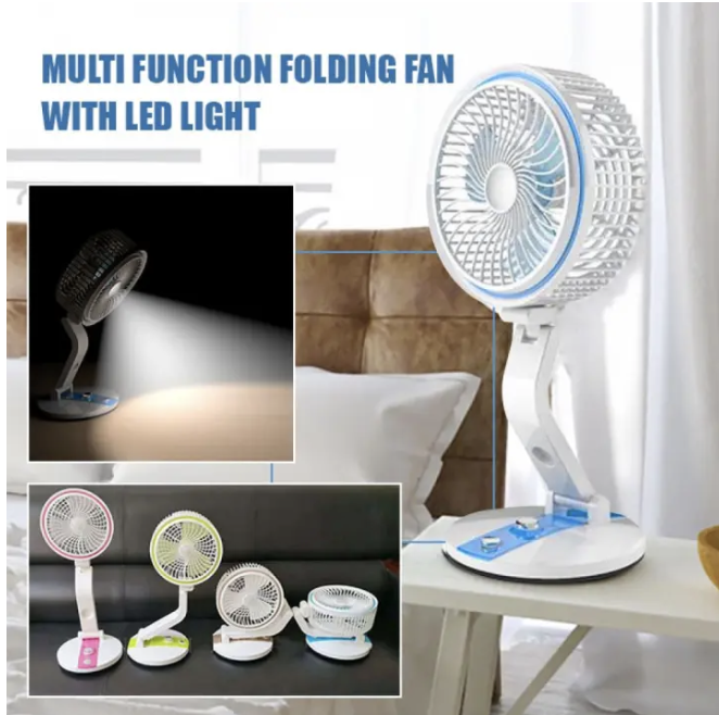 New USB Rechargeable Folding Fan With LED Light