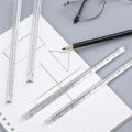 Transparent Plastic Triangle Ruler Student Stationery 15cm Ruler Simple Style Three-Dimensional Mitsubishi Ruler a Scale. 