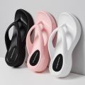 Women Sand Beach Flip Flops Wedge Heels Outside the Seaside Beach Sandals Thick-bottomed Flip-flops Outdoor Slides Summer Shoes.