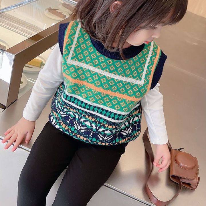 Girl's%20Knitted%20Vest%20Spring%20and%20Autumn%20Thin%20Vest%20Outer%20Wear%20Baby%20Korean%20Style%20Western%20Style%20Waistcoat%20Children's%20Autumn%20Sweater%20Vest%20Fashion%20-%20Image%207