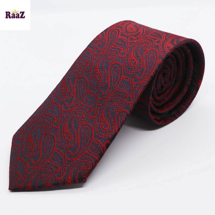 Red Floral Embroidery Men Neck Tie