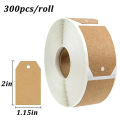 300Pcs/Roll Baking Packaging Sticker Label Blank Kraft Paper Stickers for Jar Glass Bottle Office Food Gifts Classification.