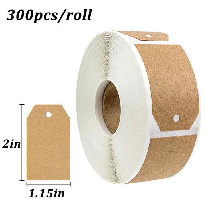 300Pcs/Roll Baking Packaging Sticker Label Blank Kraft Paper Stickers for Jar Glass Bottle Office Food Gifts Classification