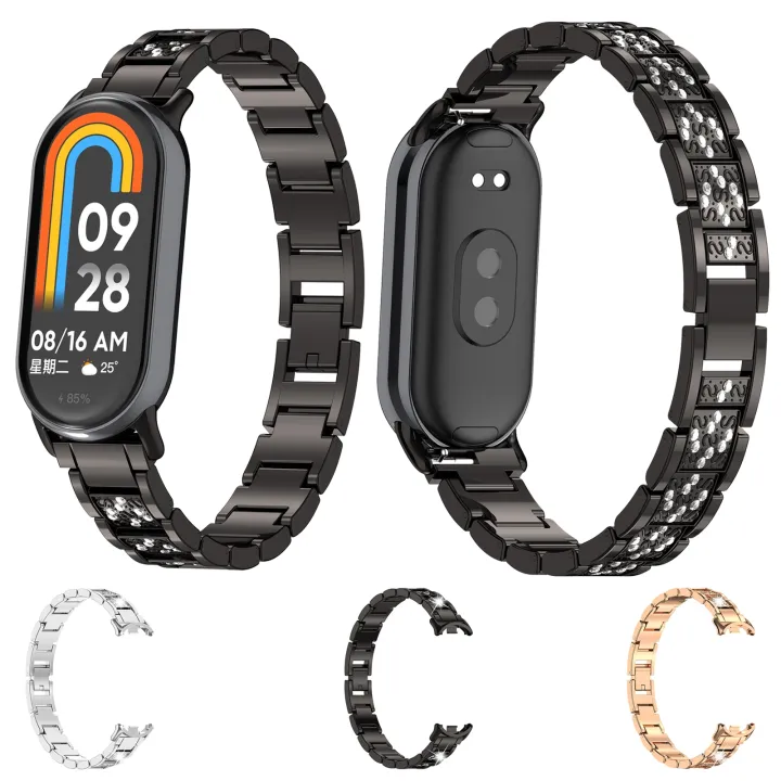 (COD%20Available)%20For%20Xiaomi%20Band%209%20/%209%20NFC%20Diamond%20Three%20Beads%20Stainless%20Steel%20Metal%20Watch%20Band%20-%20Image%206