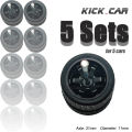 1/64 Wheels with Rubber Tires for 1:64 Toy Car Model Diecast Cars Miniature Parts Modified for Hotwheels (5 sets for 5 Cars).