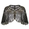 1920Banquet Evening Dress Women's Vintage Sequined Hollow Cape Stage European and American Dress Shawl Outer Match.