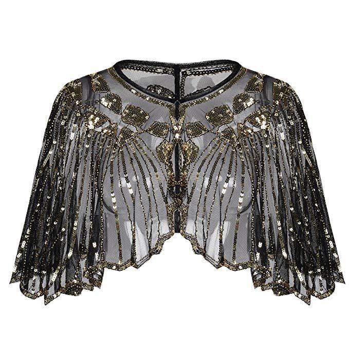 1920Banquet%20Evening%20Dress%20Women's%20Vintage%20Sequined%20Hollow%20Cape%20Stage%20European%20and%20American%20Dress%20Shawl%20Outer%20Match%20-%20Image%204
