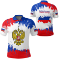 Russia Flag Map 3D Print Polo Shirts For Men Clothes Russian National Emblem Eagle POLO Shirt Sport Jersey Casual Boy Lapel Tops. 
