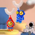 UGURAT Toddlers Cute Handheld Spaceman Cartoon 360 Degree U-shape Baby Toothbrush Children Silicone Toothbrush Oral Care Teeth Cleaner.