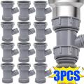 3/1PCS Kitchen Sink Drain Pipe Adapter Y Shaped Basin Sewer Branch Connector Water Drains Pipe Joint Thread Hose Connectors. 
