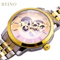 Baino BYINO new fashion men's watch multi-functional waterproof luminous mechanical watch hollow visual diamond watch. 