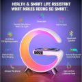 G63 Smart Bluetooth Speaker Lamp – 4-in-1 Wireless Charger, RGB Light, Clock & Speaker. 