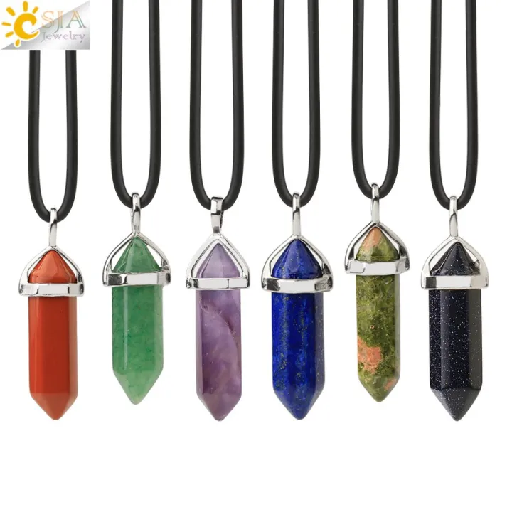 Csja%20Natural%20Stone%20Necklace%20Crystal%20Pendant%20Necklaces%20Hexagonal%20Reiki%20Chakra%20Raw%20Purple%20Gem%20Women%20Jewelry%20E056%20-%20Image%205