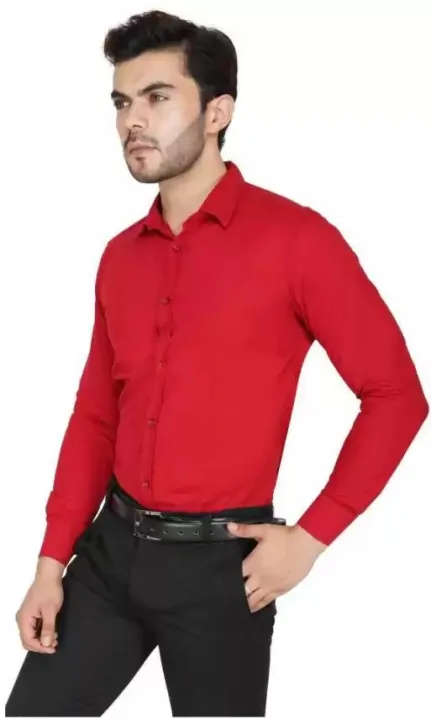 Men%20Slim%20Fit%20Solid%20Casual%20Red%20Shirt%20-%20Image%203