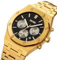 SKMEI 9296 Stainless Steel Fashion Business Luxury Chronograph Stopwatch Waterproof Quartz Watch For Men. 