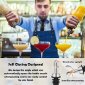 4 Pcs Stainless Steel Bottle Pourers,Self Closing Olive Oil Dispenser Spout,Auto Flip Feature Liquor Pour Spouts Gold Durable Easy to Use.