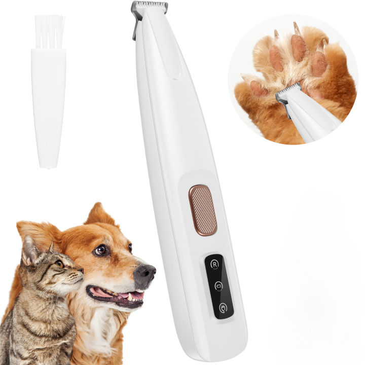 Pet Dog Electric Groomer Trimmer with LED Light Waterproof Pet Foot Hair Trimmer Low Noise Cat Dog Face Foot Ear Hip Paw Shaver