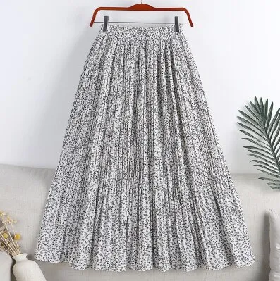 Spring%20Summer%20Skirt%20Women%202022%20New%20Vintage%20Floral%20Print%20Chiffon%20Pleated%20Skirt%20Elastic%20High%20Waist%20Casual%20Midi%20Skirt%20Women%20Clothes%20-%20Image%202